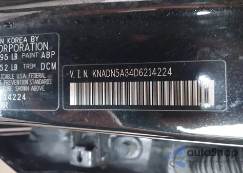 2013 Kia Rio Ex z USA, uszkodzony, nr VIN KNADN5A34D6214224